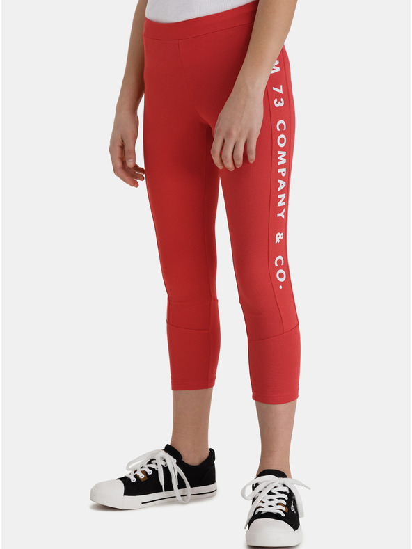 Sam 73 Leggings roșii pentru fete cu imprimeu SAM 73