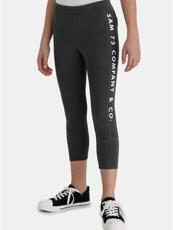 Sam 73 Leggings pentru fete cu imprimeu gri închis SAM 73