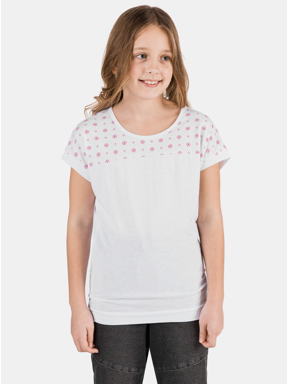 Sam 73 Tricou alb cu model pentru fete SAM 73