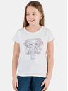 Sam 73 Tricou alb pentru fete cu imprimeu SAM 73