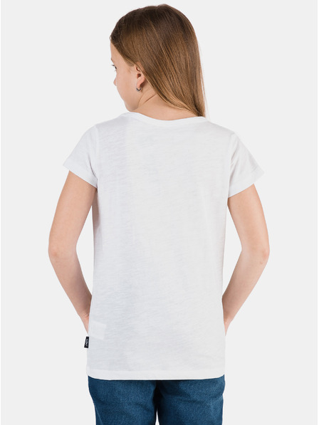 Sam 73 Tricou alb pentru fete cu imprimeu SAM 73