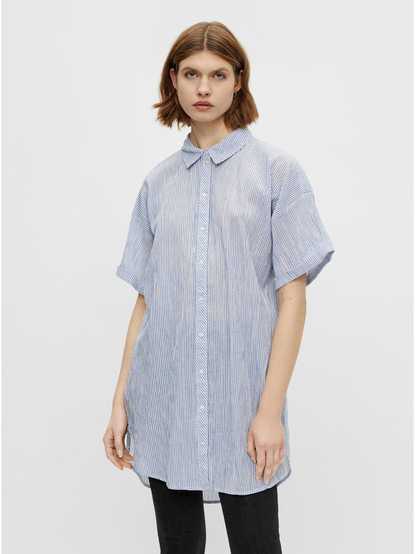 Pieces Cămașă cu dungi lungi de culoare albastru deschis Pieces Terra