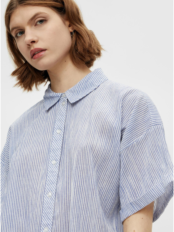 Pieces Cămașă cu dungi lungi de culoare albastru deschis Pieces Terra