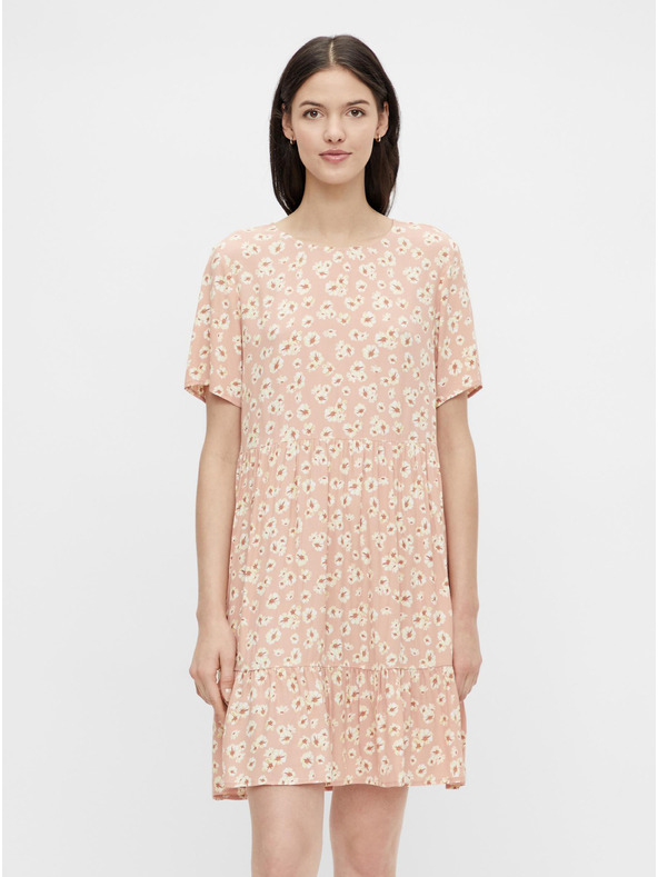 Pieces Rochie roz cu flori Pieces Miller