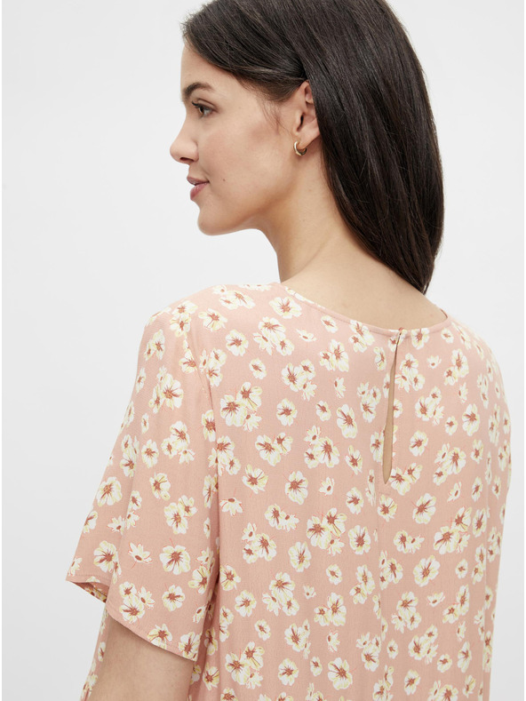 Pieces Rochie roz cu flori Pieces Miller
