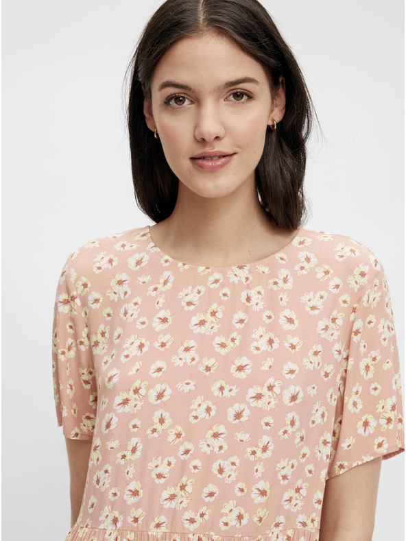 Pieces Rochie roz cu flori Pieces Miller