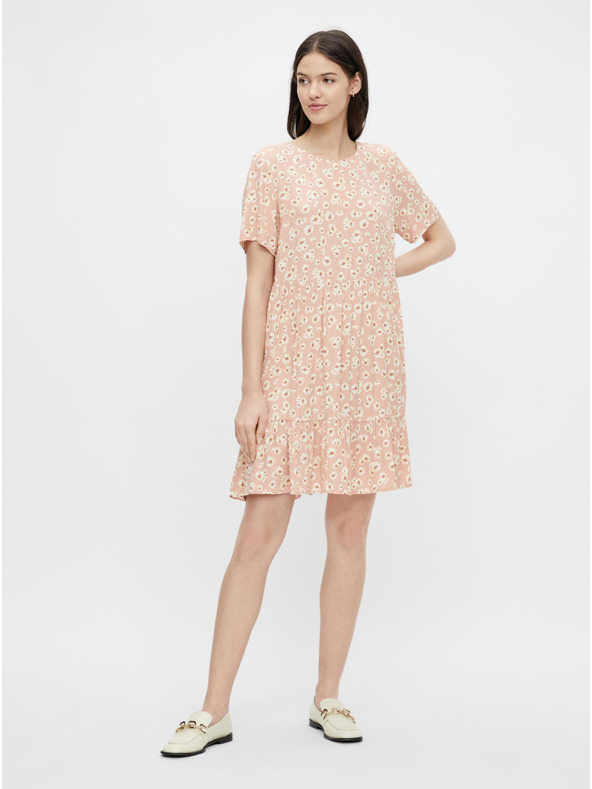 Pieces Rochie roz cu flori Pieces Miller