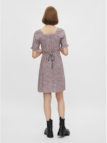 Pieces Rochie cu cravată florală mov Pieces Timberly