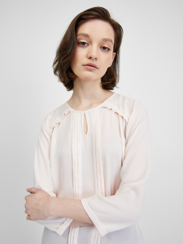 CAMAIEU Bluză crem cu mâneci trei sferturi CAMAIEU