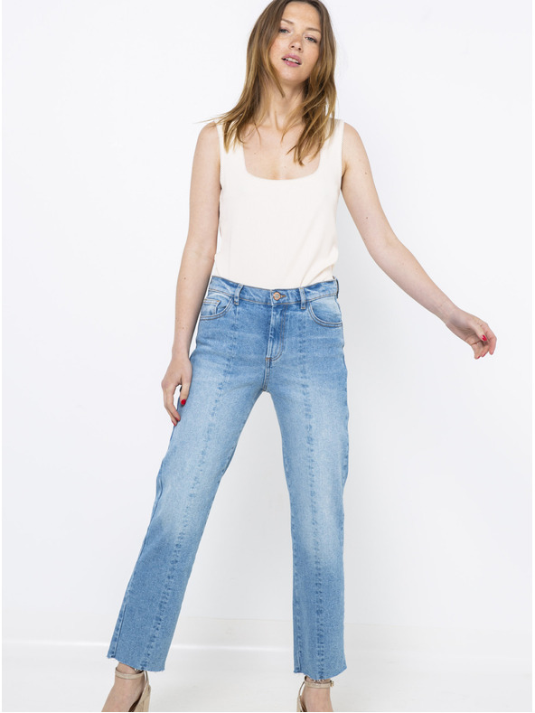 CAMAIEU Bluză crem cu garnituri decorative CAMAIEU