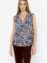 CAMAIEU Top floral albastru închis CAMAIEU