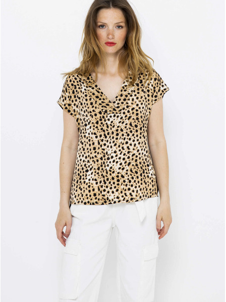 CAMAIEU Bluză bej cu model cheetah CAMAIEU