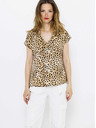 CAMAIEU Bluză bej cu model cheetah CAMAIEU