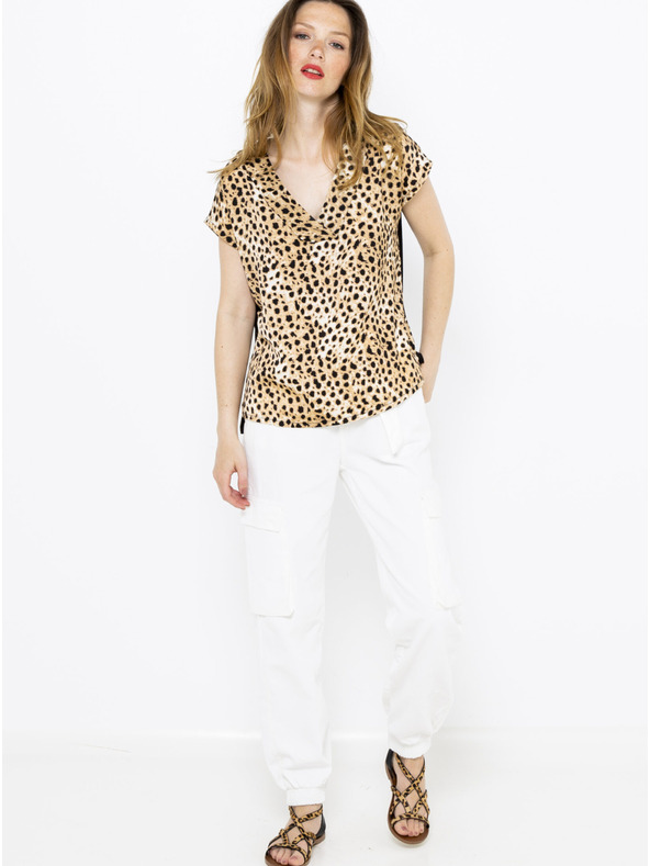 CAMAIEU Bluză bej cu model cheetah CAMAIEU