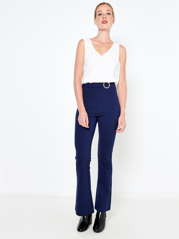 CAMAIEU Pantaloni bootcut cu talie înaltă albastru închis CAMAIEU