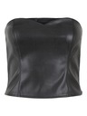 Pieces Top din piele neagra Pieces Karmen