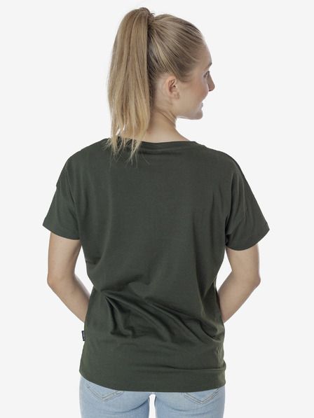 Sam 73 Tricou de damă verde închis cu imprimeu SAM 73