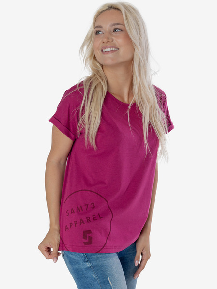 Sam 73 Tricou de damă roz închis cu imprimeu SAM 73