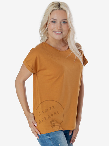 Sam 73 Tricou imprimat pentru femei, muștar SAM 73