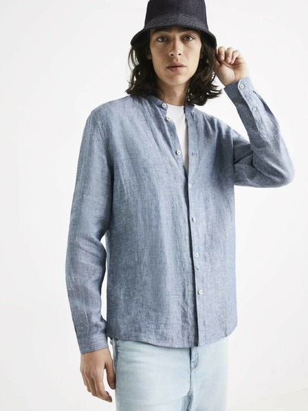 Celio Cămașă din in albastru Celio Ratamao