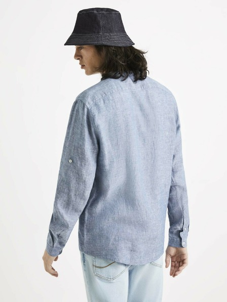 Celio Cămașă din in albastru Celio Ratamao