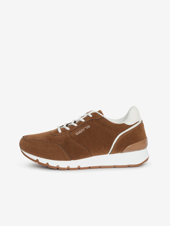 Sam 73 Adidași din piele întoarsă pentru femei, albi și maro SAM 73