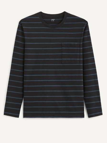 Celio Tricou bărbătesc albastru și negru cu dungi Celio