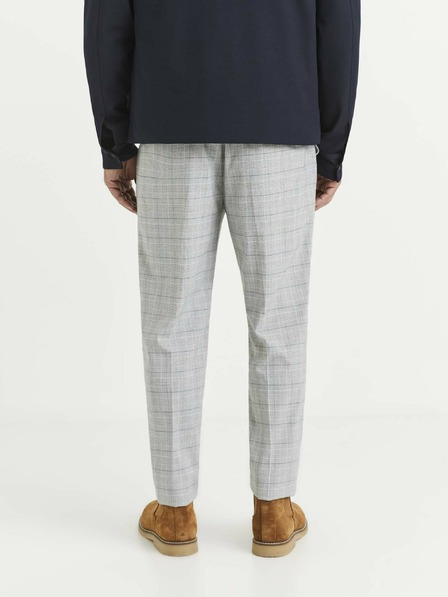 Celio Pantaloni în carouri gri deschis pentru bărbați Celio