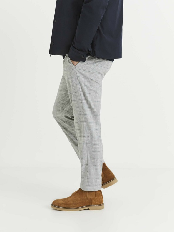 Celio Pantaloni în carouri gri deschis pentru bărbați Celio