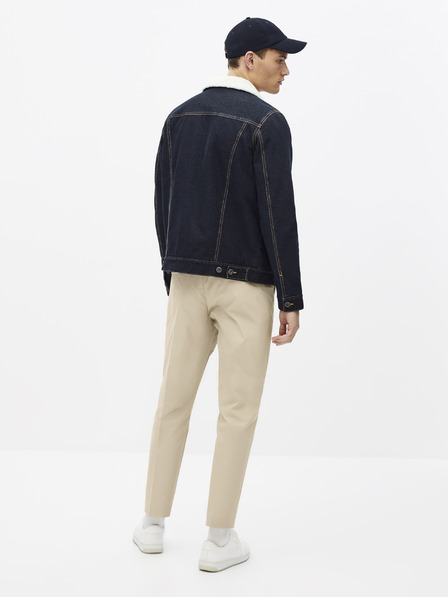 Celio Jachetă din denim albastru închis cu blană artificială Celio Susherpa