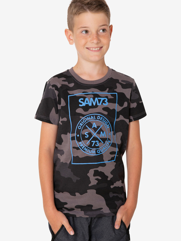 Sam 73 Tricou de camuflaj gri pentru băieți SAM 73
