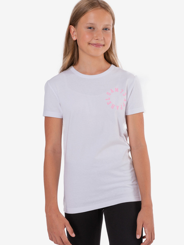 Sam 73 Tricou alb pentru fete cu imprimeu SAM 73