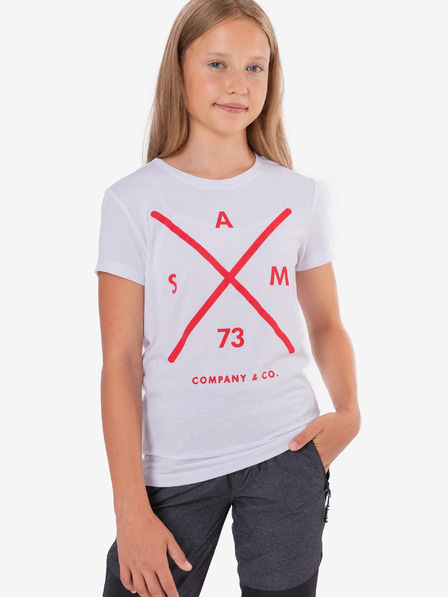 Sam 73 Tricou alb pentru fete cu imprimeu SAM 73