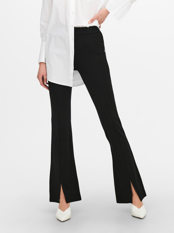 Jacqueline de Yong Pantaloni evazați negri pentru femei JDY Pretty