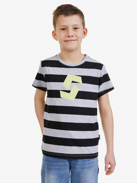 Sam 73 Tricou băieți negru și gri cu dungi SAM 73 Stanley