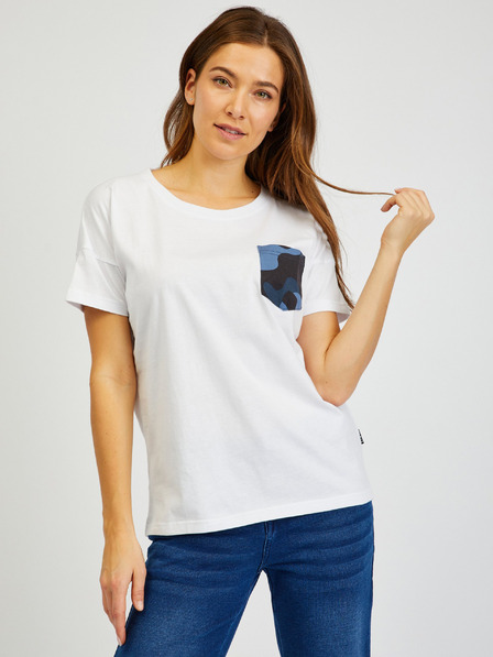 Sam 73 Tricou alb de damă cu buzunar SAM 73 Marie