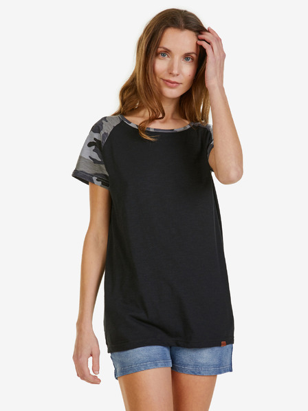 Sam 73 Tricou negru cu model pentru femei SAM 73 Rose