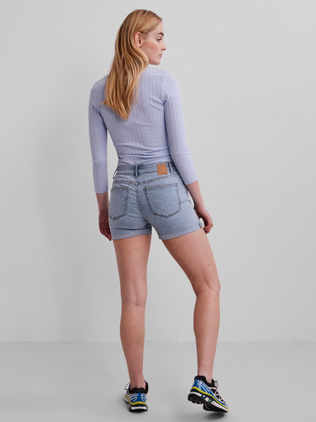 Pieces Pantaloni scurți din denim albastru deschis cu efect rupt Pieces Lisa