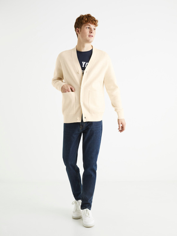 Celio Cardigan crem pentru bărbați Celio