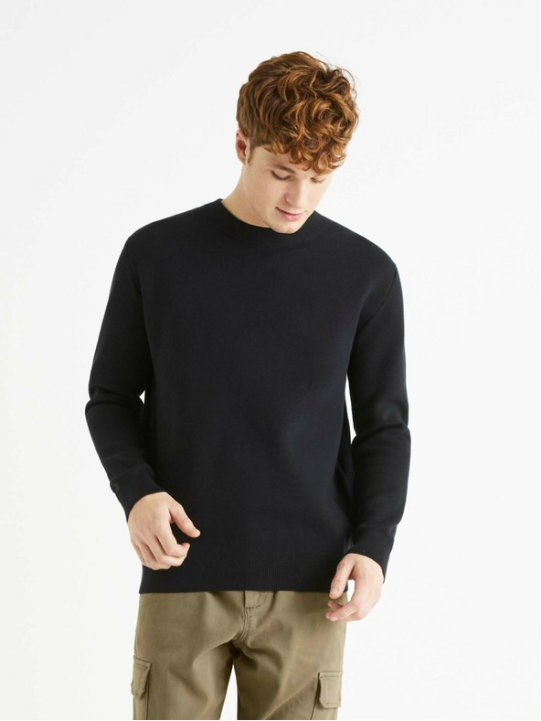 Celio Pulover basic negru pentru bărbați Celio Beclo