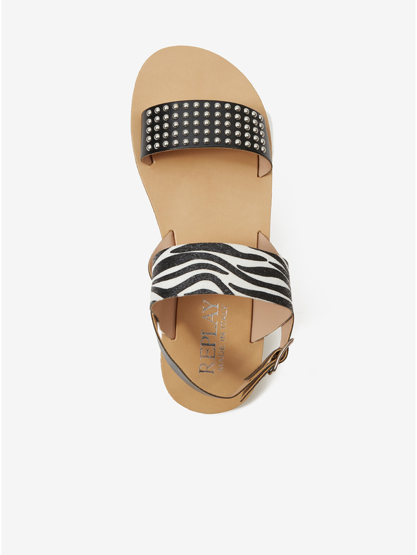 Replay Sandale cu model pentru fete negre Replay
