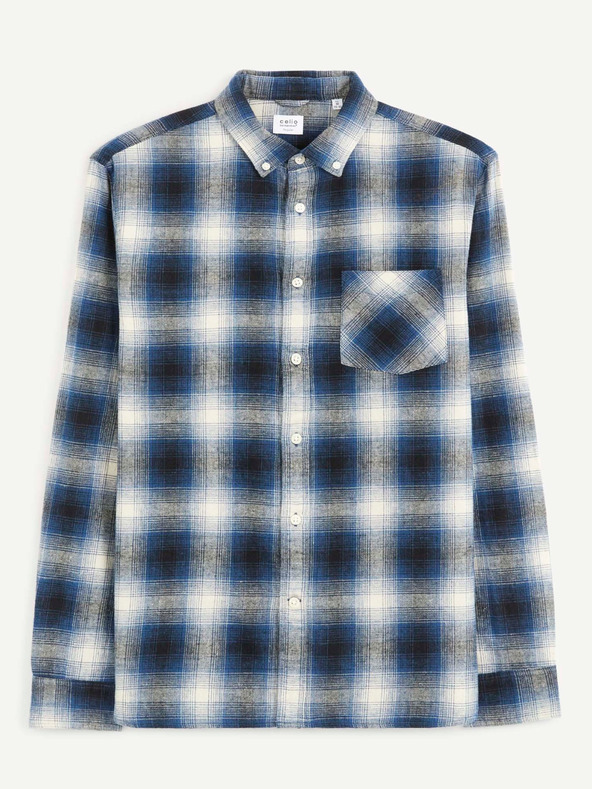 Celio Cămașă în carouri Celio Camulto albastru pentru bărbați