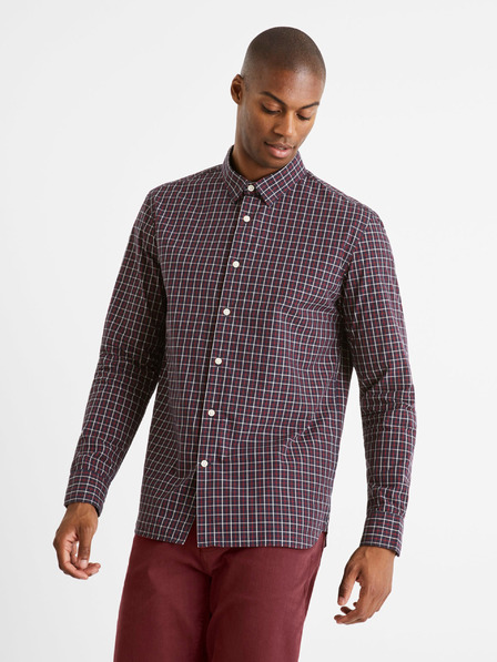 Celio Cămașă regulată în carouri burgundy Celio Carolo