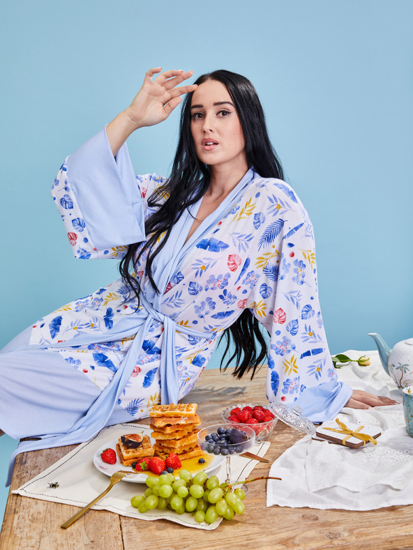 ZOOT.collab Halat de baie floral albastru pentru femei de la BESKY by ZOOT Collection