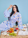 ZOOT.collab Halat de baie floral albastru pentru femei de la BESKY by ZOOT Collection