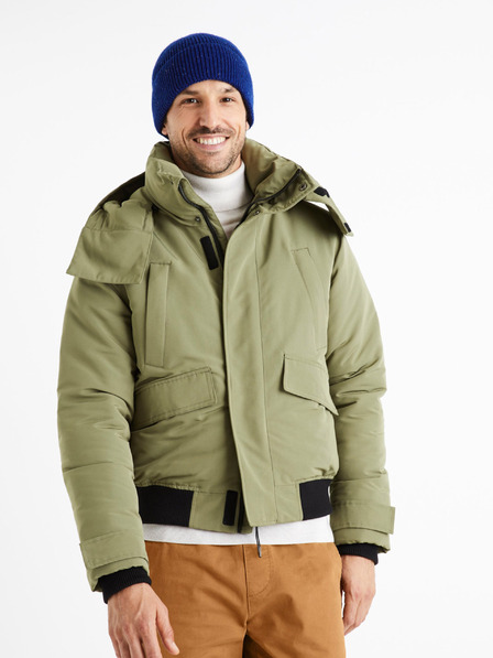 Celio Jachetă cu glugă kaki pentru bărbați Celio Cuchunky