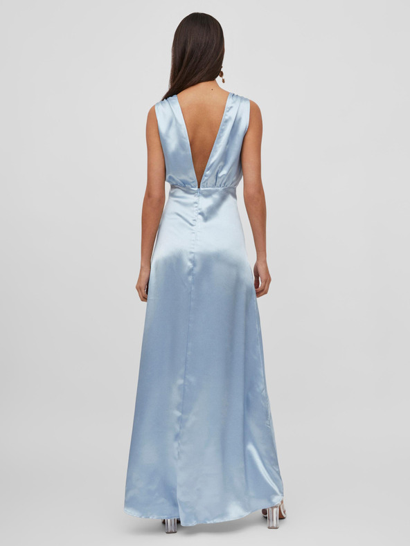 Vila Rochie maxi din satin albastru deschis pentru femei VILA Sittas