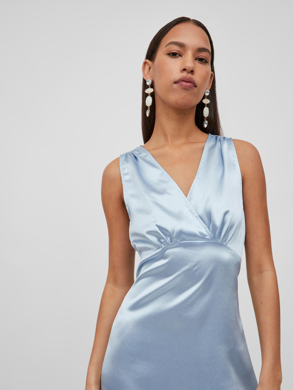 Vila Rochie maxi din satin albastru deschis pentru femei VILA Sittas