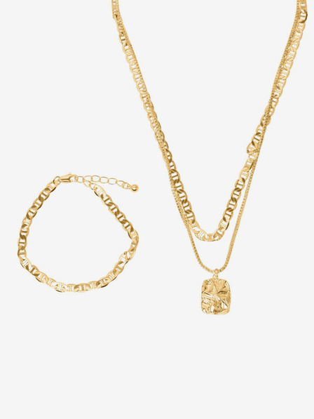 Pieces Set brățară și colier auriu pentru femei Pieces Myrsa