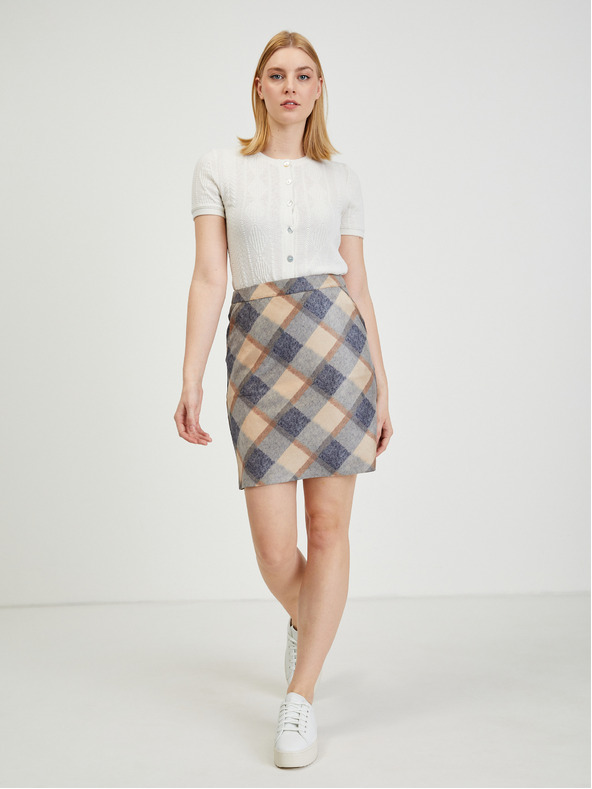 Orsay Fustă damă în carouri bej-gri ORSAY